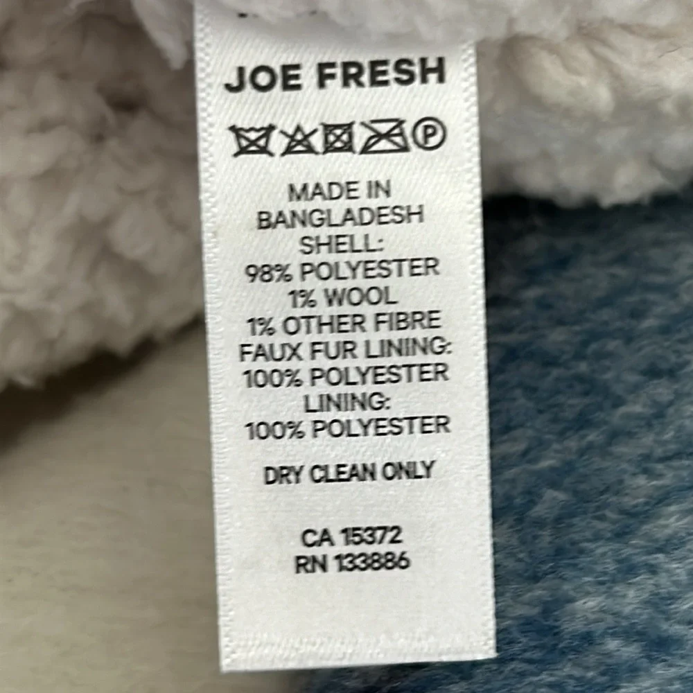 Joe Fresh Blue and Cream Plaid Coat - Picture 7 of 11